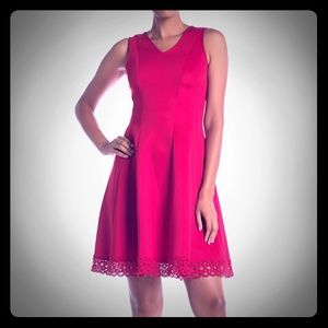 Hot pink Donna Ricco fit and flare dress